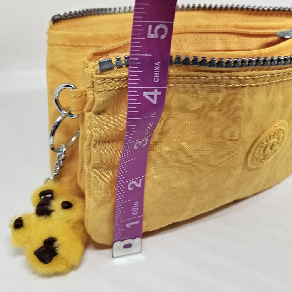 Kipling Creativity Small accessory Pouch Yellow Gold w/ Daniela Gorilla NWOT